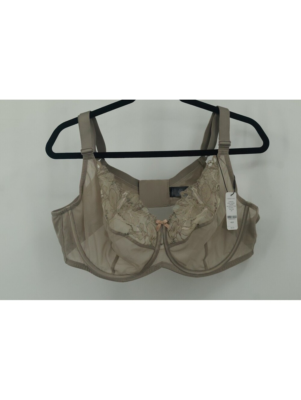 UNDERSTANCE Penny Flexwire Unpadded Balconette Lift Bra Light Grey 48DD NWT